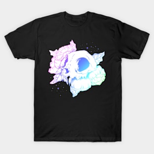 Cat Skull Rainbow (White) T-Shirt